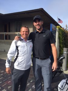 cole handley and justin verlander pose for a photo at poppy hills